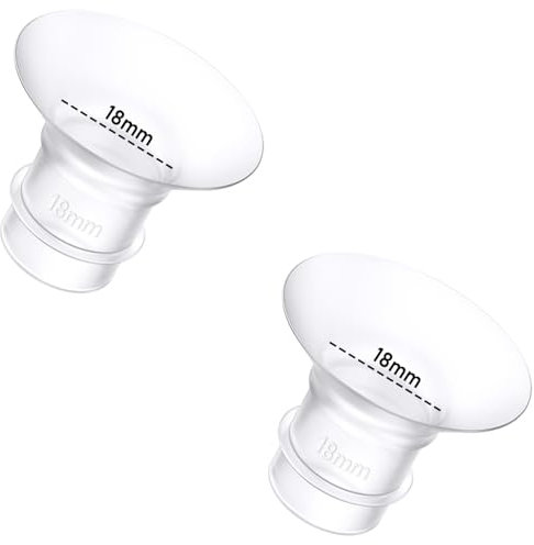 Flanscheinsatz, 18 mm, kompatibel mit Momcozy M9/M6/M5/S12 Pro/S9 Pro/Medela/Spectra/Bellababy/Lansinoh/Elvie/Nuliie/KISSBOBO/ANWIKE 24 mm tragbare Milchpumpe, Ersatzzubehör, 2 Stück