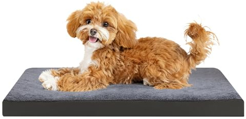 VoltaEcho Lit Supportive pour Petits Chiens, Matelas pour Chien Imperméable et Lavable avec Housse Amovible, Matelas en Mousse à œufs avec Conception Réversible, Gris, 73x45x7cm