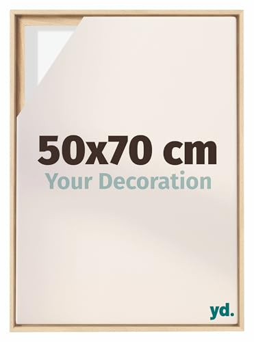 yd. Your Decoration - Marco flotante para lienzo 50x70 - Haya - Para lienzos con bastidor - MDF - Lyon