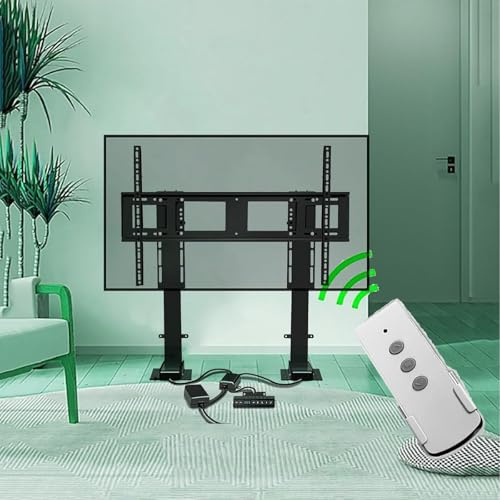 Motorized TV Lift Stand - Electric LCD TV Mount with Telescopic Lift for 55-100 Inch TVs Remote Control Floor-Standing TV Mount Perfect for Home Theater Setup