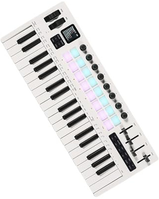 LUOFENG Small 37 Key MIDI Keyboard Controller Portable Music Production Tool Plastic Texture Suitable for Studio and Travel