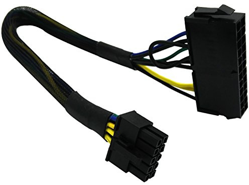 COMeap 24 pin per 10 pin ATX PSU Principale Adattatore di Alimentazione Intrecciato Maniche Cavo per PC IBM Lenovo e Server da 12 pollici (30 cm)