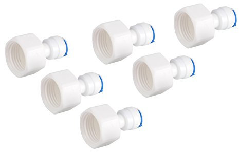 6 Stück Wasserzulaufleitung Universal Anschluss-Set, 1/4 Schlauch OD und 1/2 Weiblich Push In Schnellverbinder, RO Wasserfilter Fitting für Wasserreiniger und Umkehrosmoseanlagen