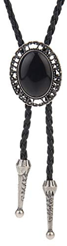 LIANCHI Western Black Bolo Tie Men Women,Native American Leather Bolo Tie String (MEN BOLO TIE-3)