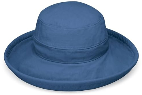 Wallaroo Hat Company Women’s Casual Traveler Sun Hat – UPF 50+, Adjustable, Packable, Ready for Adventure, Designed in Australia, Canvas Slate Blue