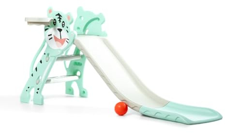 Tobogan Gatito - Azul - Tobogán niños y niñas pequeños con Canasta Ideal para Interior o Exterior