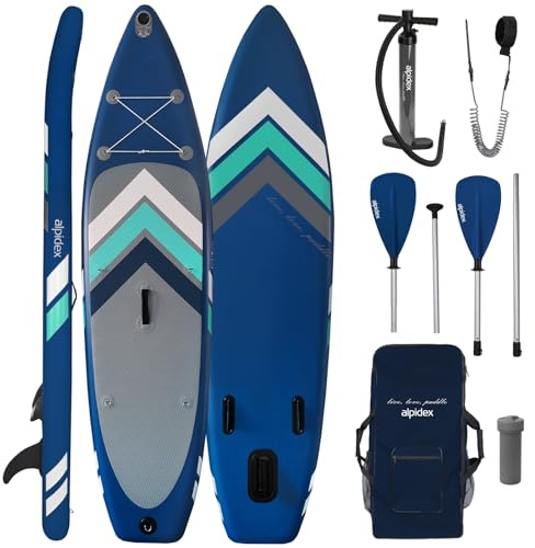 ALPIDEX Stand Up Paddle Gonfiabile 305 x 76 x 15 cm ISUP Portata Massima 150 kg Tavola SUP Leggero Stabile Set Completo, Colore:Blu