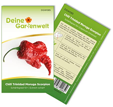 Chili Trinidad Moruga Scorpion Samen - Capsicum chinense - Chilisamen - Gemüsesamen - Saatgut für 6 Pflanzen