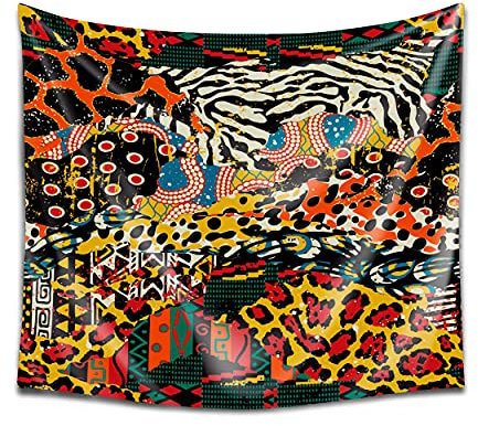 DekoArte TP37 - Arazzo da Parete Moderna Stampa Artistica Digitale | 100% Poliestere Decorazione in Tessuto per il Soggiorno o Camera Da Letto |Stile Animalier Toni Neutri | 150 x 130 cm