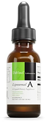 DAVINCI Labs Liposomal A - Liquid Vitamin A Supplement to Support Bone, Skin, Gut, Vision and Immune Health* - Gluten-Free - 30 ml