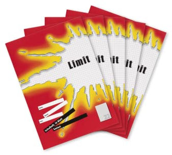 Limit Schulheft A4, 16 Blatt, Lineatur 22, kariert, 5 Stück