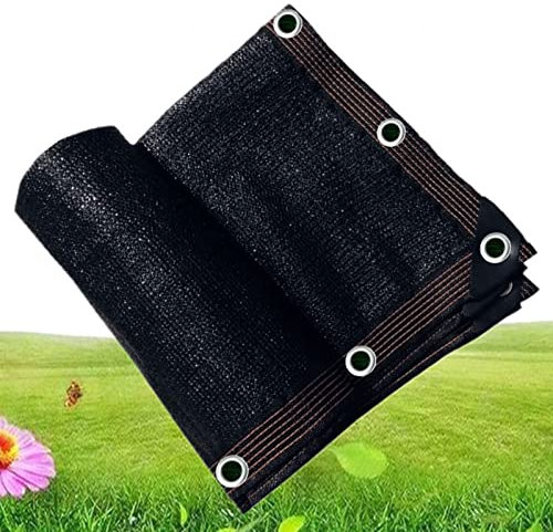Malla De Sombreo 2×3m 3×4m 3×5m 4×5m 3×6m 4×4m 4×6m 4×8m Vela De Sombreo Negra,Tela De Sombreo Para Plantas,Red De Sombra Con Ojales,Lona De Malla Sombreadora,Transpirable,Black-3x4m(9.8*13.1ft)