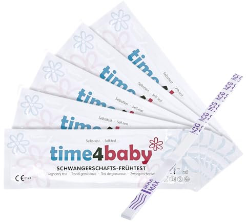 5 x time4baby Test di gravidanza ultrasensibili - Test di gravidanza precoce - Pregnancy Test - Test di gravidanza precoce