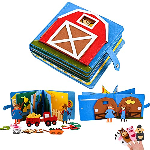 Quiet Book® | Livre d'emploi en feutre 3D Jouet éducatif sensoriel | Jouet éducatif pour enfants d'âge préscolaire Busy Book | Tableau d'activités pour enfants de 1 à 6 ans