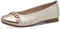 Jana Damen Ballerinas mit Zehenkappe Vegan, Mehrfarbig (Beige/Gold), 39 EU