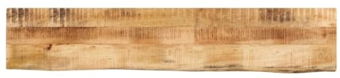 vidaXL Tischplatte, Holzplatte für Tisch Esstisch Couchtisch, Massivholzplatte Baumkante, Ersatztischplatte, 160x20x2,5cm Massivholz Raues Mangoholz