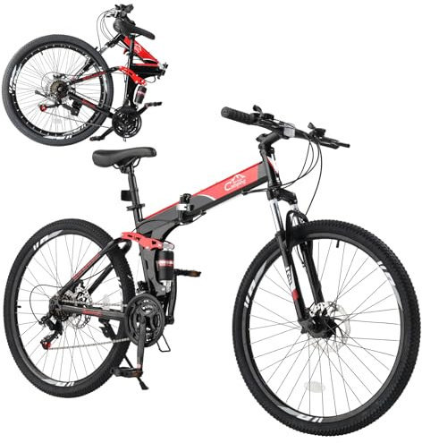 24/26/27.5Foldable Bikes for Adults 21 Speed Mountain Bike, Folding Bike