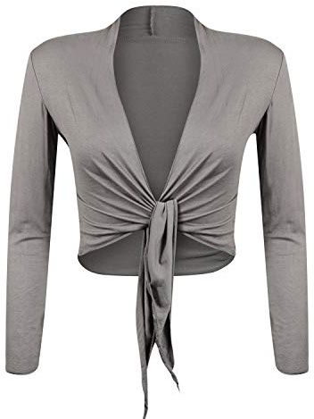 Glamexx24 Dam Kort Jacka Bolero Kofta Elegant Kvällsbolero för Bröllop Långärmad, Ko Mellanbrun, S-M