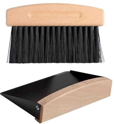 Tischbesen Besen und Kehrschaufel Set,2 Stück Mini Tischbesen und Schaufel Tischbürste Krümelbürste Kehrbesen Mehlbesen Tischkehrer für Küche Wohnzimmer für Bürotische, Küchen und Esstische Schwarz