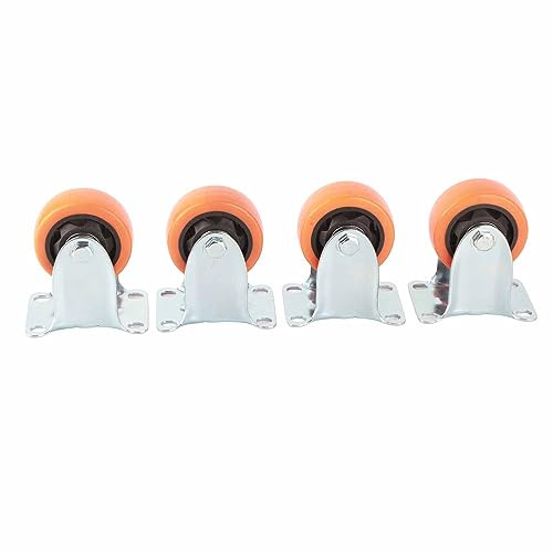 SOUQDWL 4 Pcs 3 Inch Yellow Polyurethane Fixed Directional Caster Wheels,Caster, Directional Caster, Fixed Caster Wheel for Smooth Cart Movement