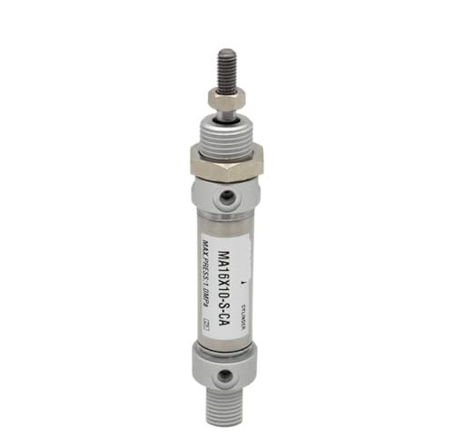 PRXFRWOW Mini pneumatisk cylinder med integrerad magnet, 16 mm borrning, 10–300 mm, dubbel verkan, mini rund cylinder MA16 x 50S-1 styck (MA16X150S)