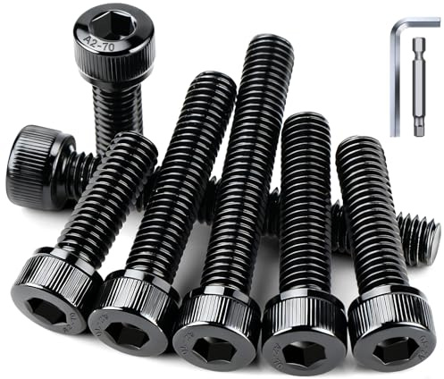 mawmuaw Parti av 50 cylindriska sexkantskruv M3 x 12 mm, i rostfritt stål A2 V2A, DIN 912/ISO 4762, skruv med sexkanthuvuden, svarta för fasta bordsben, möbler