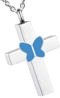 Rudiaoa Collier urne funéraire en forme de croix pour animaux de compagnie - Collier créatif pour cendres