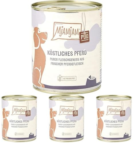 MjAMjAM Alimentation Humide Cheval Délicieux Délicat sans Céréales pour Chien Lot de 24