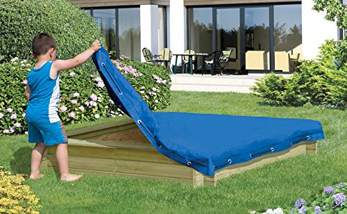 Gartenwelt Riegelsberger Sandkastenabdeckung Blaue Plane für Sandkasten 120x120 cm Abdeckplane Abdeckung