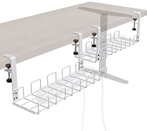 KD Essentials – Kabelhållare skrivbord – vit, rutnät, 2× M | 2x M, rutnätsdesign, kabelorganisatör