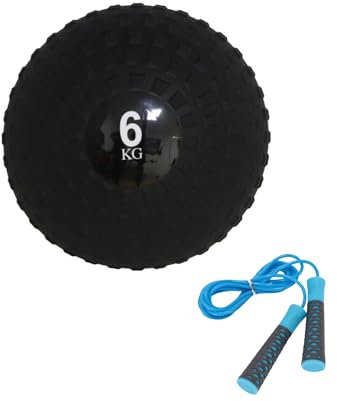 GAIAVITAE Schwarzer Medizinball - Vielseitiges Trainingsgerät - Medizinball - Rutschfester Ball zum Heben (Schwarz, 6 Karat), 20 cm