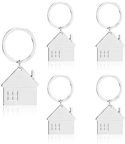 UCLEVER 5 Llaveros para Parejas - Llaveros de Metal y Aleación en Forma de Casa - Bolsa de Adornos Colgantes