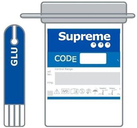 Blood Glucose Strips x 50 for Black Supreme Meter ONLY
