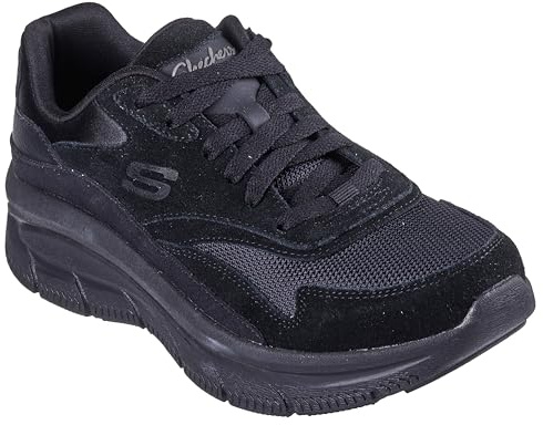 Skechers Tenis Modernos D'luxpara Mujer, Malla de Gamuza Negra, 36 EU
