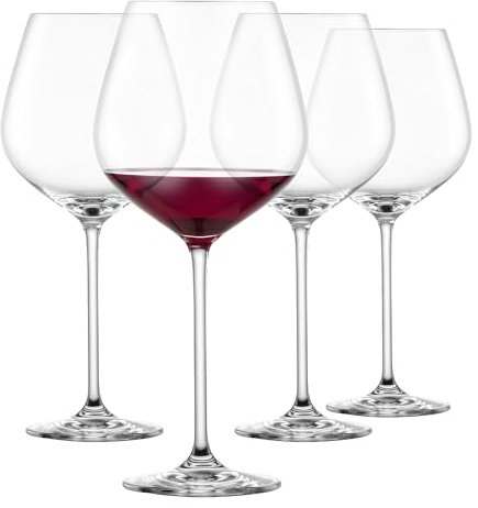 SCHOTT ZWIESEL Burgunder Rotweinglas Fortissimo (4er-Set), edle Burgundergläser für Rotwein, spülmaschinenfeste Tritan-Kristallgläser, Made in Germany (Art.-Nr. 123683)