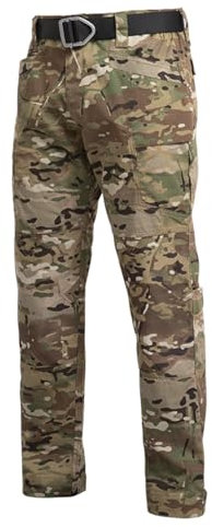 BWBIKE Herren Outdoor Hose Wasserabweisende Kampfhose Camouflage Arbeitshose Verschleißfeste Taktische Herrenhose Camo Training EDC Cargohose, CP, L
