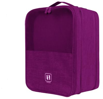 Reise Schuhtasche, Tragbare Schuhtasche, Golfschuhtasche, Wasserdichter Schuhbeutel Organisator, Verwendet für Reisespeicher, Staubdichte Lagerung, Koffer, Trolley Fall, Hängende Tasche(Lila)
