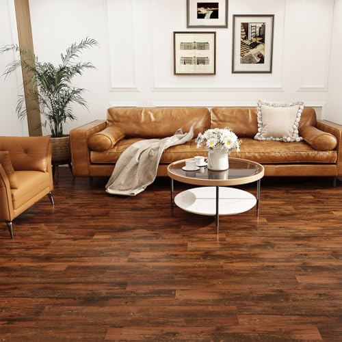 FLOREXP Vinyl Flooring - Lino Flooring,Peel & Stick Floor Tiles Self Adhesive Floor Tiles,2mm 36pcs Waterproof for Kitchen Living Room Floor Plank(5.02m²,Honduras Rosewood)