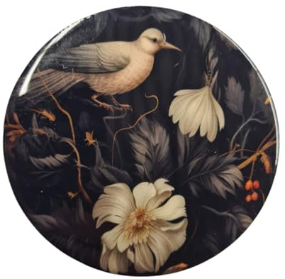 MACOSA VM060310 underlägg, 4 stycken runda mangoträ, 10 cm, svarta, blommiga glasunderlägg, bordsunderlägg, dryckesunderlägg, mangoträ, dekoration, träunderlägg