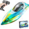 CHENBOOW Bateau Télécommandé,Bateau de Course,2,4 GHz Haute Vitesse Bateaux,RC Bateaux de Course avec Lumières LED,Jouets de Piscine pour Enfants et Adultes
