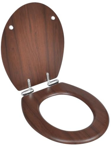 Générique Siège de Toilette MDF Couvercle à Fermeture en Douceur Marron,Sièges de Toilettes & de bidets,5.7KG-140800