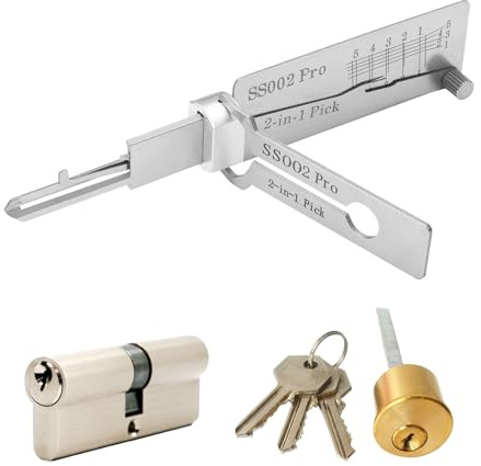 SS002 Pro Key Decoder Lock Picking Tool, Lock Pick Tool,Stainless Steel Locks Picking Kit,2 in 1 Pick and Decoder Tools for S-Groove Door,L/ock/Picks Decoders for Auto and Beginners