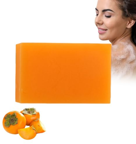HQRKOTM 1 PCS Jabón de caqui, jabon de persimon, elimina el olor corporal para hombres y mujeres, hidratante, ja-bón de baño blanqueador, limpieza profunda para rostro y cuerpo