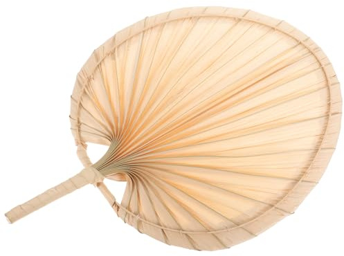 GAROZATION Handmade Vintage Chinese Style Palm Leaf Hand Fan Portable Lightweight Leaf Hand Fan for Summer Cooling and Home Decor 1pcs Natural Color