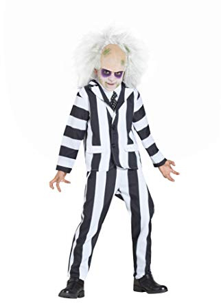 Kimokawaii Disfraz de Traje de Rayas Anchas Blancas y Negras (3-4 años)