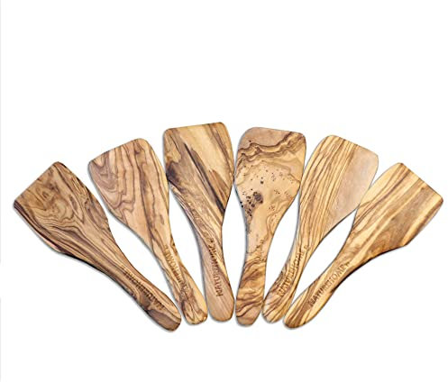 NATUREHOME 6 spatole per raclette in legno d'ulivo naturale per raclette padelle, raschietto