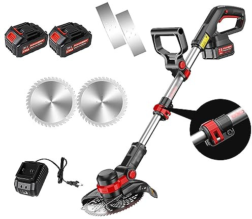 BebeXi cortacésped Gasolina autopropulsadoCortacésped inalámbrico, Cabezal de Corte Giratorio Multifuncional de 90 °, Recortadora inalámbrica retráctil 20V4.0AH