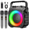 Ankuka Karaoke Machine 2 Microphones Karaoke Machine for Adults & Kids Portable Bluetooth Speaker with PA System, Supports TWS/FM/AUX/USB/TF/REC for Party, Birthday, Home (Black)