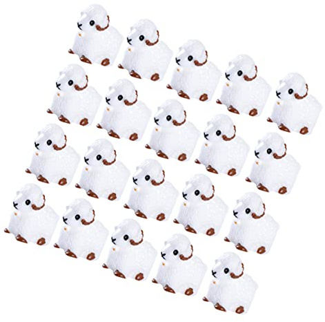 MOBUTOFU Figurines Miniatures De Moutons en Résine 20 Pcs pour Décoration De Jardin De Fées, Micro Paysage Compact, Décoration Intérieure Et Extérieure