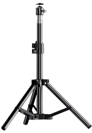 Universal Folding Tripod Stand with Durable Metal Construction, Adjustable Pan-Tilt Holder, Compact Desktop Mount for Telescopic Bedside Floor Projector, Office Use